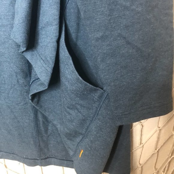 LUCY Blue Draped-Front French Terry Jacket with Pockets 1X - Picture 4 of 10